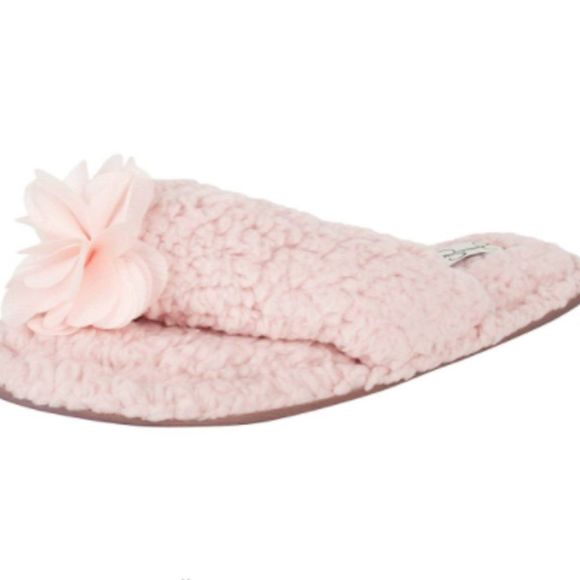 Jessica Simpson Women's Fluffy Plush Slide-On Sandal House Slippers with Memory - Picture 2 of 5